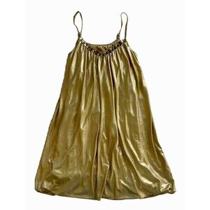 Flowers By Zoe Gold Metallic Dress Size L (Juniors)